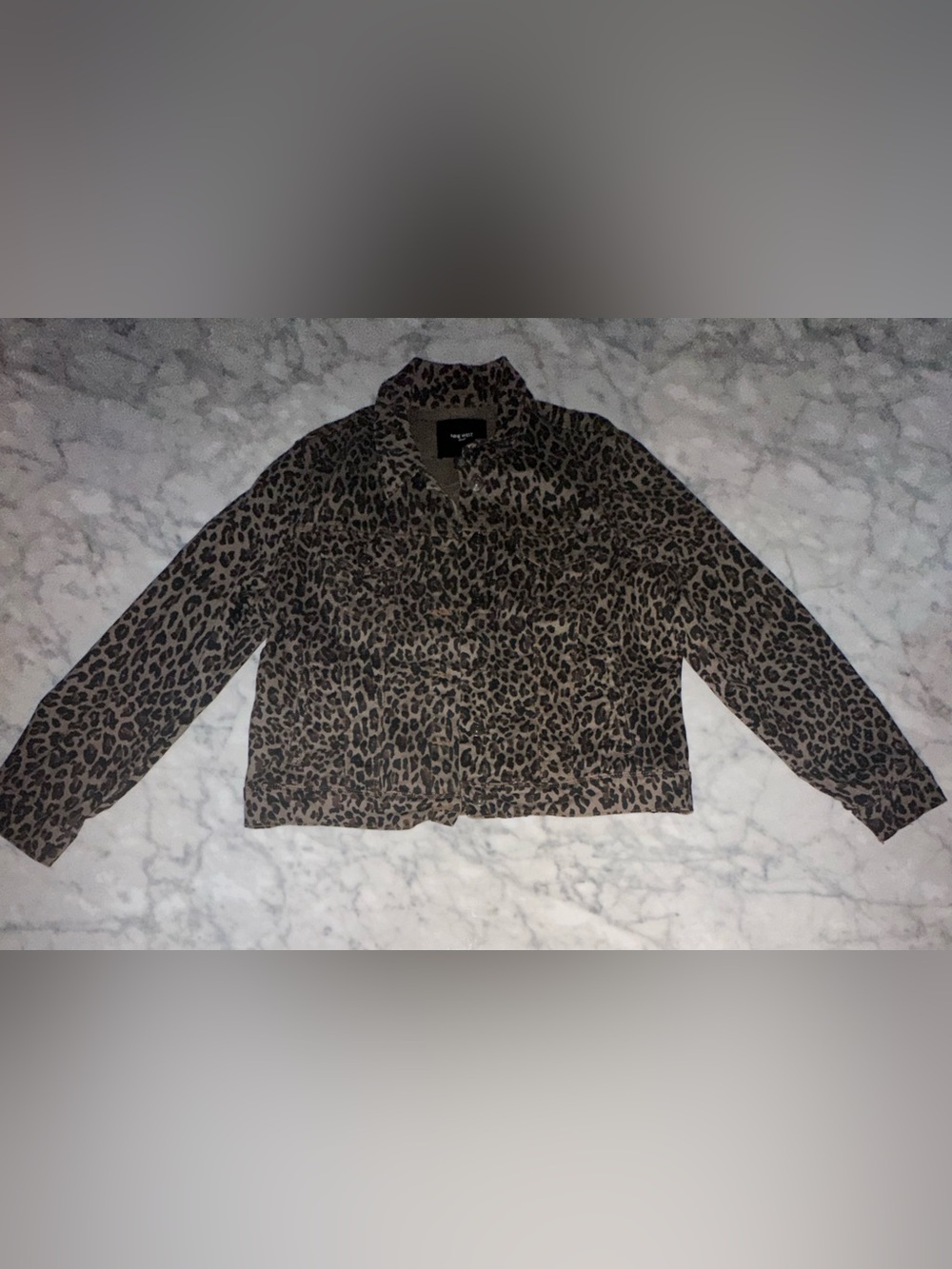 Nine West Leopard Print Jean Jacket - Brown & Black